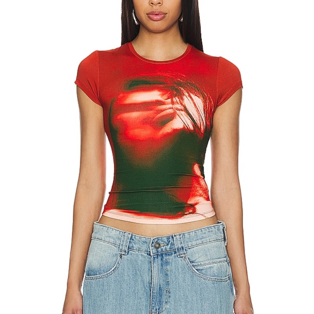 Red & Black baby tee by Jaded London